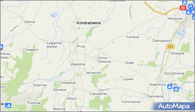 mapa Górka Sobocka, Górka Sobocka na mapie Targeo