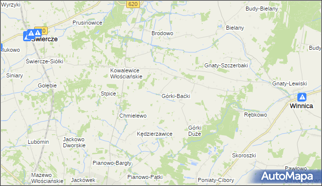 mapa Górki-Baćki, Górki-Baćki na mapie Targeo