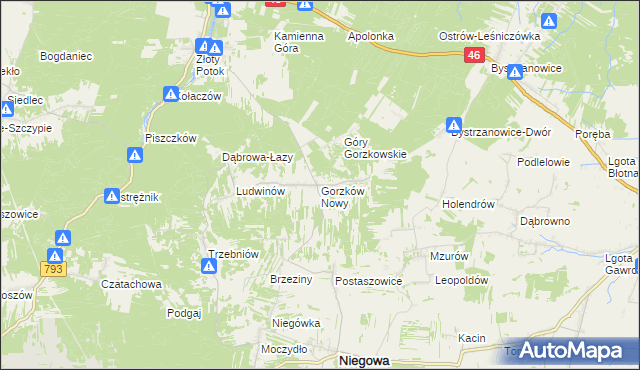 mapa Gorzków Nowy, Gorzków Nowy na mapie Targeo