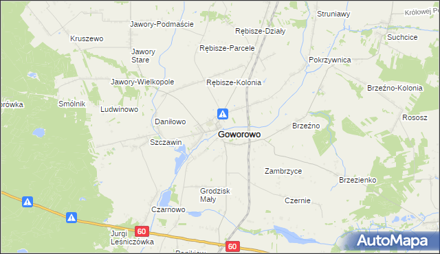 mapa Goworówek, Goworówek na mapie Targeo