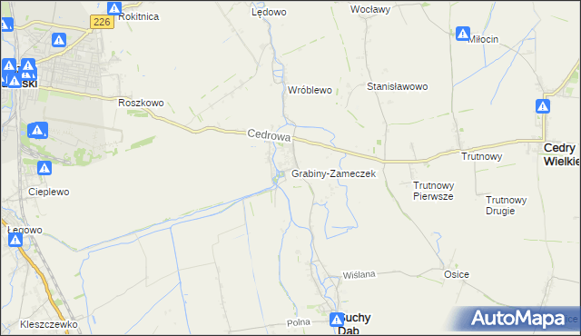 mapa Grabiny-Zameczek, Grabiny-Zameczek na mapie Targeo