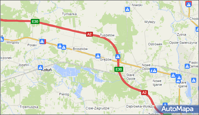 mapa Gręzów, Gręzów na mapie Targeo