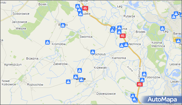 mapa Grocholub, Grocholub na mapie Targeo