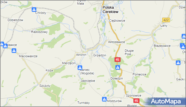 mapa Grzędzin, Grzędzin na mapie Targeo