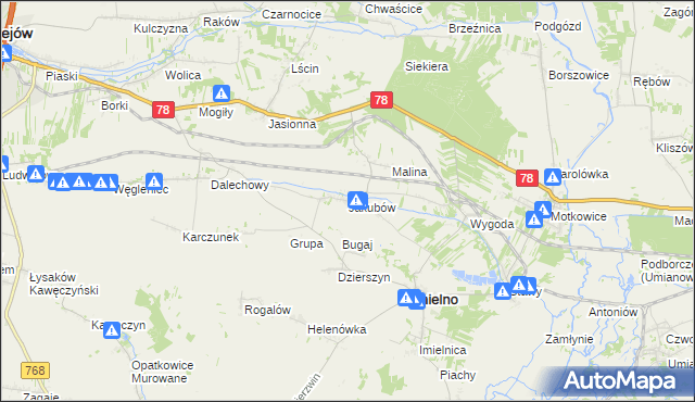 mapa Jakubów gmina Imielno, Jakubów gmina Imielno na mapie Targeo