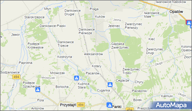 mapa Janiki, Janiki na mapie Targeo
