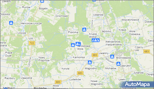 mapa Jaroszowa Wola, Jaroszowa Wola na mapie Targeo