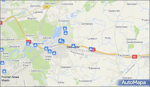 mapa Jasin gmina Swarzędz, Jasin gmina Swarzędz na mapie Targeo