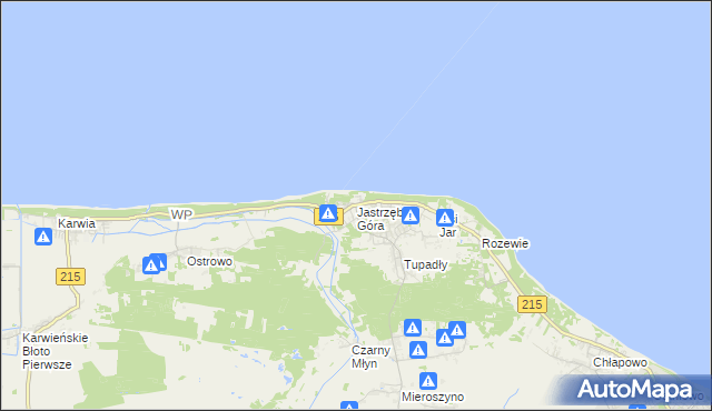 mapa Jastrzębia Góra, Jastrzębia Góra na mapie Targeo