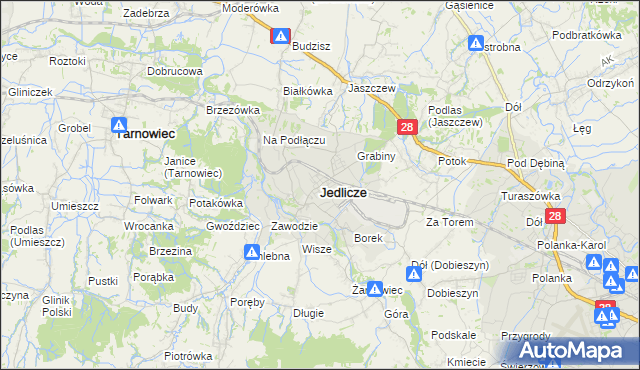 mapa Jedlicze, Jedlicze na mapie Targeo