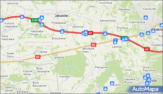 mapa Jędrzejów Nowy, Jędrzejów Nowy na mapie Targeo