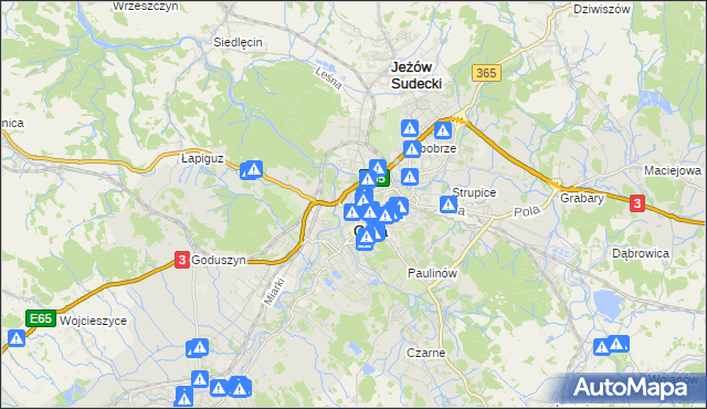 mapa Jelenia Góra, Jelenia Góra na mapie Targeo