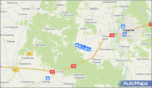 mapa Józefina gmina Osjaków, Józefina gmina Osjaków na mapie Targeo