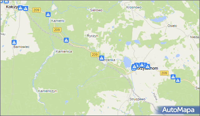 mapa Jutrzenka gmina Borzytuchom, Jutrzenka gmina Borzytuchom na mapie Targeo