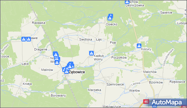 mapa Kadłub Wolny, Kadłub Wolny na mapie Targeo