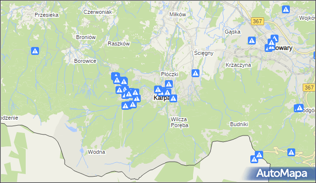 mapa Karpacz, Karpacz na mapie Targeo