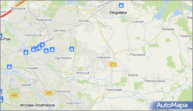 mapa Kiełczów, Kiełczów na mapie Targeo