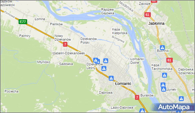 mapa Kiełpin gmina Łomianki, Kiełpin gmina Łomianki na mapie Targeo