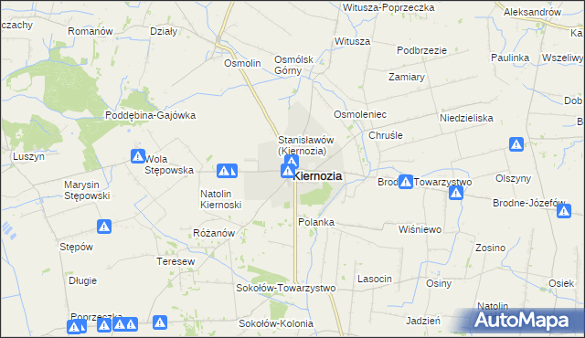 mapa Kiernozia, Kiernozia na mapie Targeo