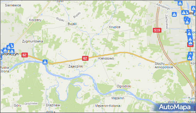 mapa Klekotowo gmina Siemiatycze, Klekotowo gmina Siemiatycze na mapie Targeo