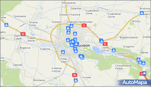 mapa Kluczbork, Kluczbork na mapie Targeo