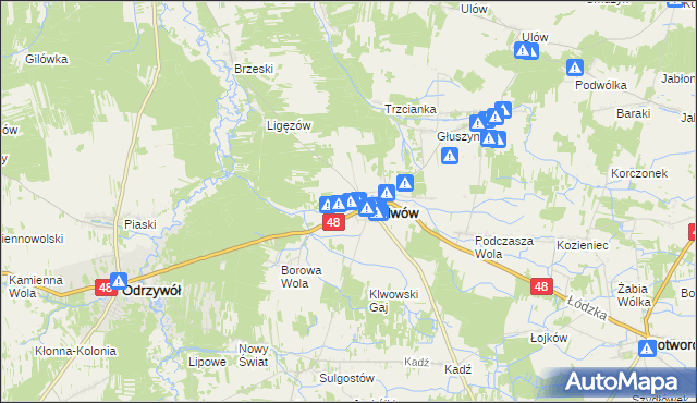 mapa Klwowska Wola, Klwowska Wola na mapie Targeo