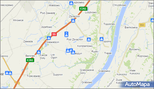 mapa Konstantowo gmina Pruszcz, Konstantowo gmina Pruszcz na mapie Targeo