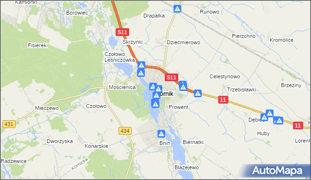 mapa Kórnik, Kórnik na mapie Targeo