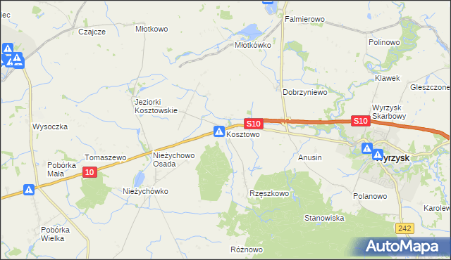 mapa Kosztowo, Kosztowo na mapie Targeo
