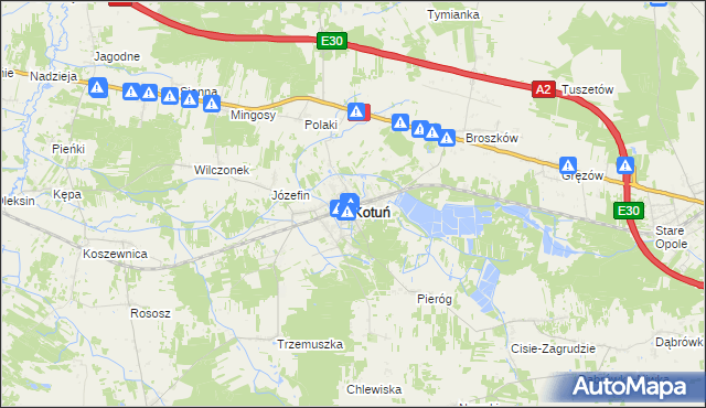 mapa Kotuń powiat siedlecki, Kotuń powiat siedlecki na mapie Targeo