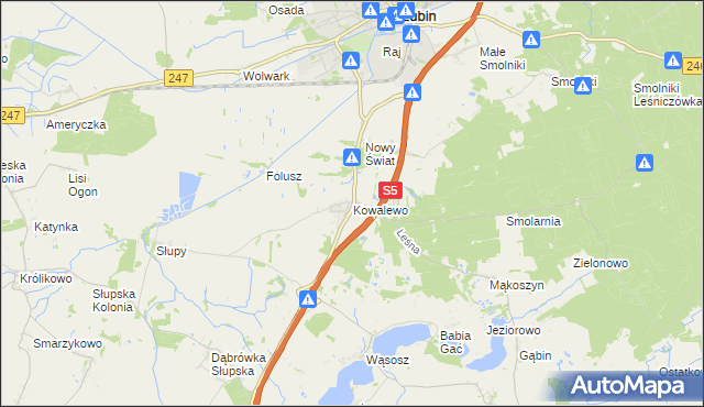 mapa Kowalewo gmina Szubin, Kowalewo gmina Szubin na mapie Targeo