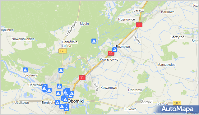 mapa Kowanówko, Kowanówko na mapie Targeo