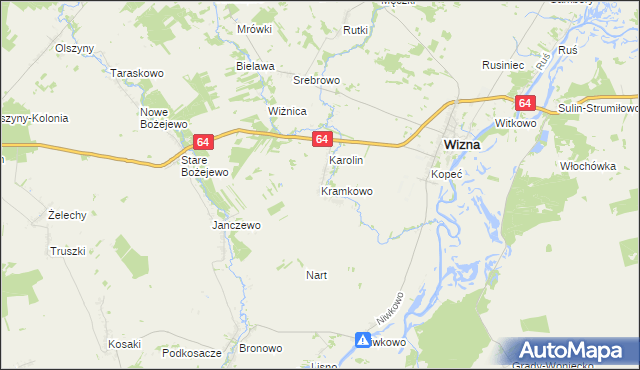 mapa Kramkowo, Kramkowo na mapie Targeo