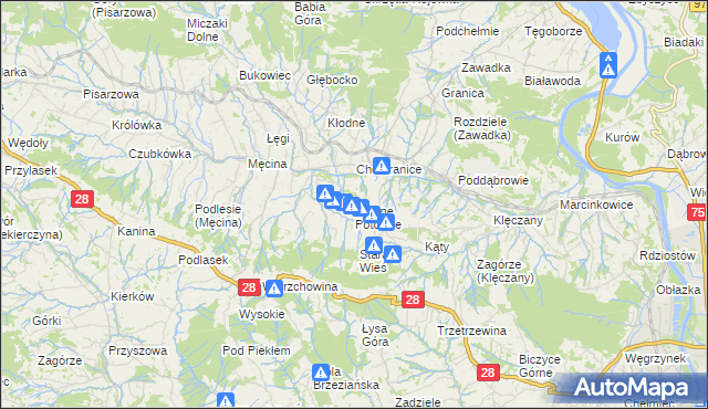 mapa Krasne Potockie, Krasne Potockie na mapie Targeo