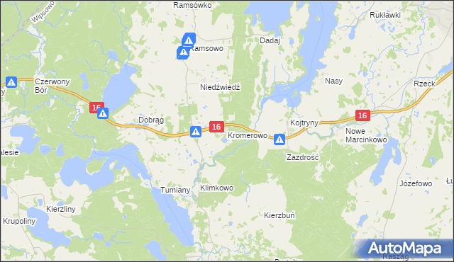 mapa Kromerowo, Kromerowo na mapie Targeo