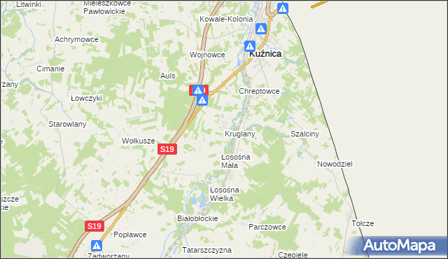 mapa Kruglany, Kruglany na mapie Targeo