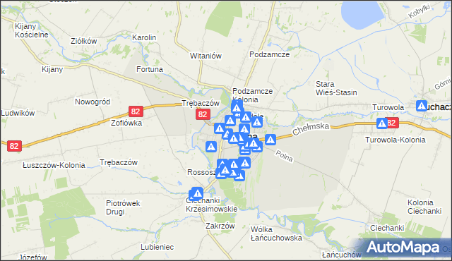 mapa Łęczna, Łęczna na mapie Targeo