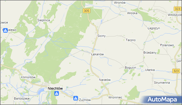 mapa Łękanów, Łękanów na mapie Targeo