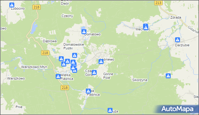 mapa Leśniewo gmina Puck, Leśniewo gmina Puck na mapie Targeo