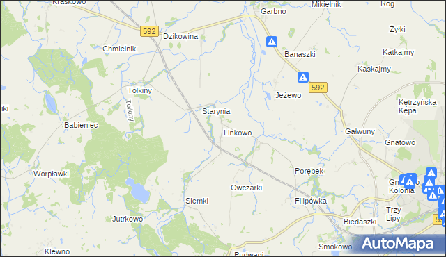 mapa Linkowo gmina Kętrzyn, Linkowo gmina Kętrzyn na mapie Targeo
