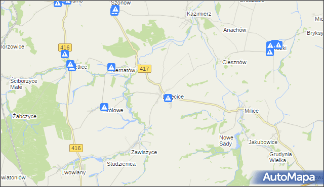 mapa Lisięcice, Lisięcice na mapie Targeo