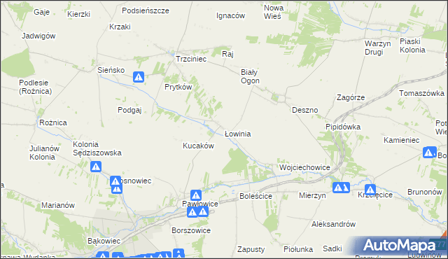 mapa Łowinia, Łowinia na mapie Targeo