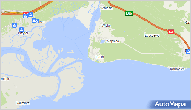 mapa Lubin gmina Międzyzdroje, Lubin gmina Międzyzdroje na mapie Targeo