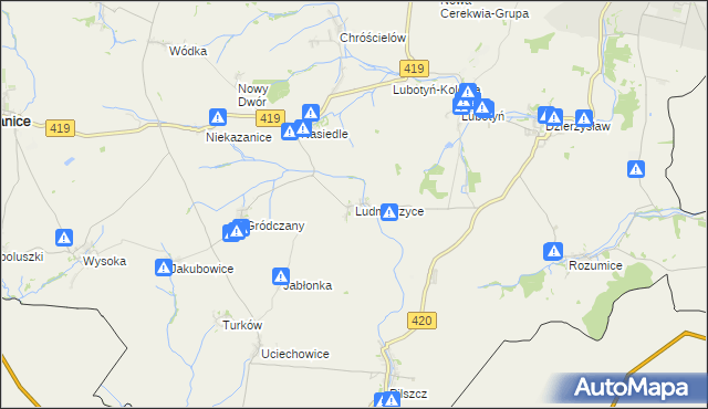 mapa Ludmierzyce, Ludmierzyce na mapie Targeo
