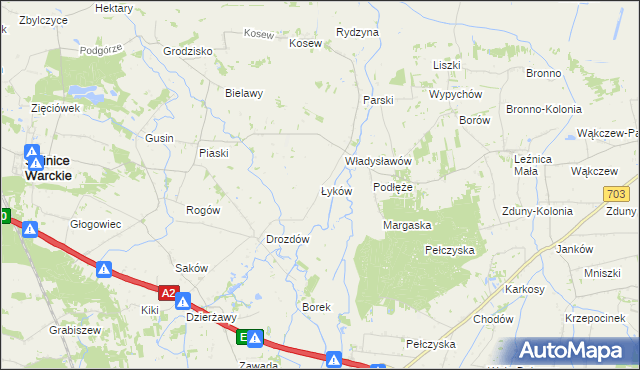 mapa Łyków, Łyków na mapie Targeo