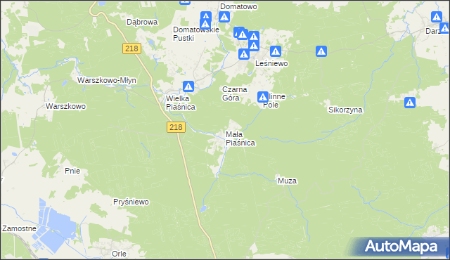 mapa Mała Piaśnica, Mała Piaśnica na mapie Targeo