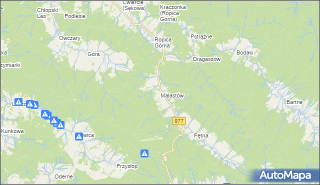 mapa Małastów, Małastów na mapie Targeo