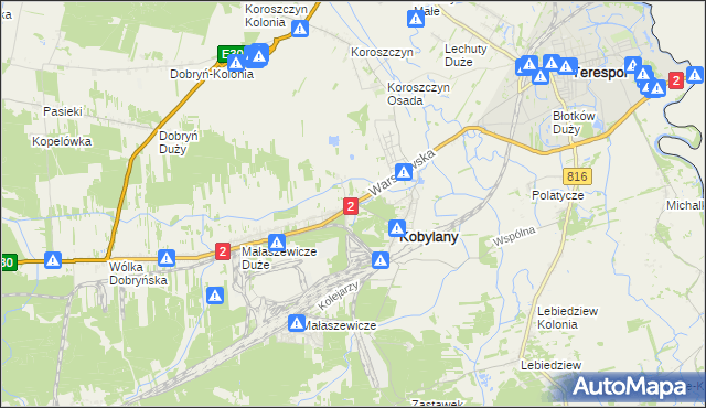 mapa Małaszewicze Małe, Małaszewicze Małe na mapie Targeo