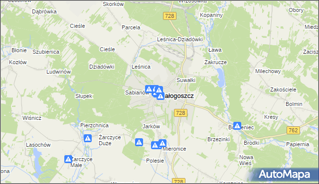 mapa Małogoszcz, Małogoszcz na mapie Targeo