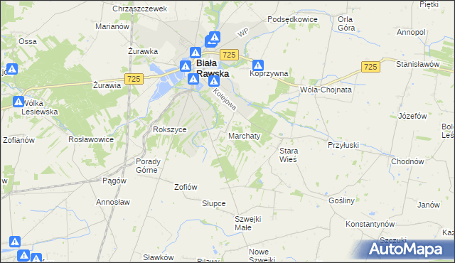 mapa Marchaty, Marchaty na mapie Targeo